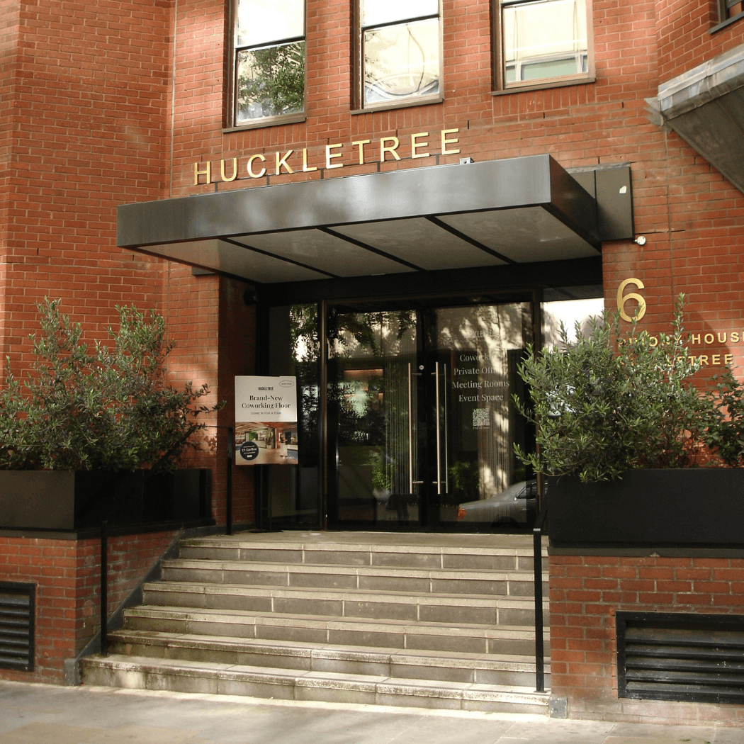 the entrance to huckletree kensington