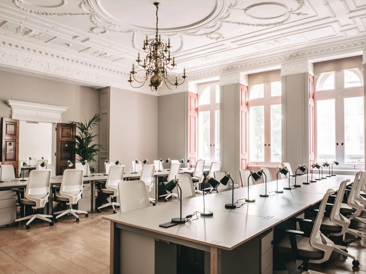 A office at the westminster hub, showcasing the beautiful design of the space
