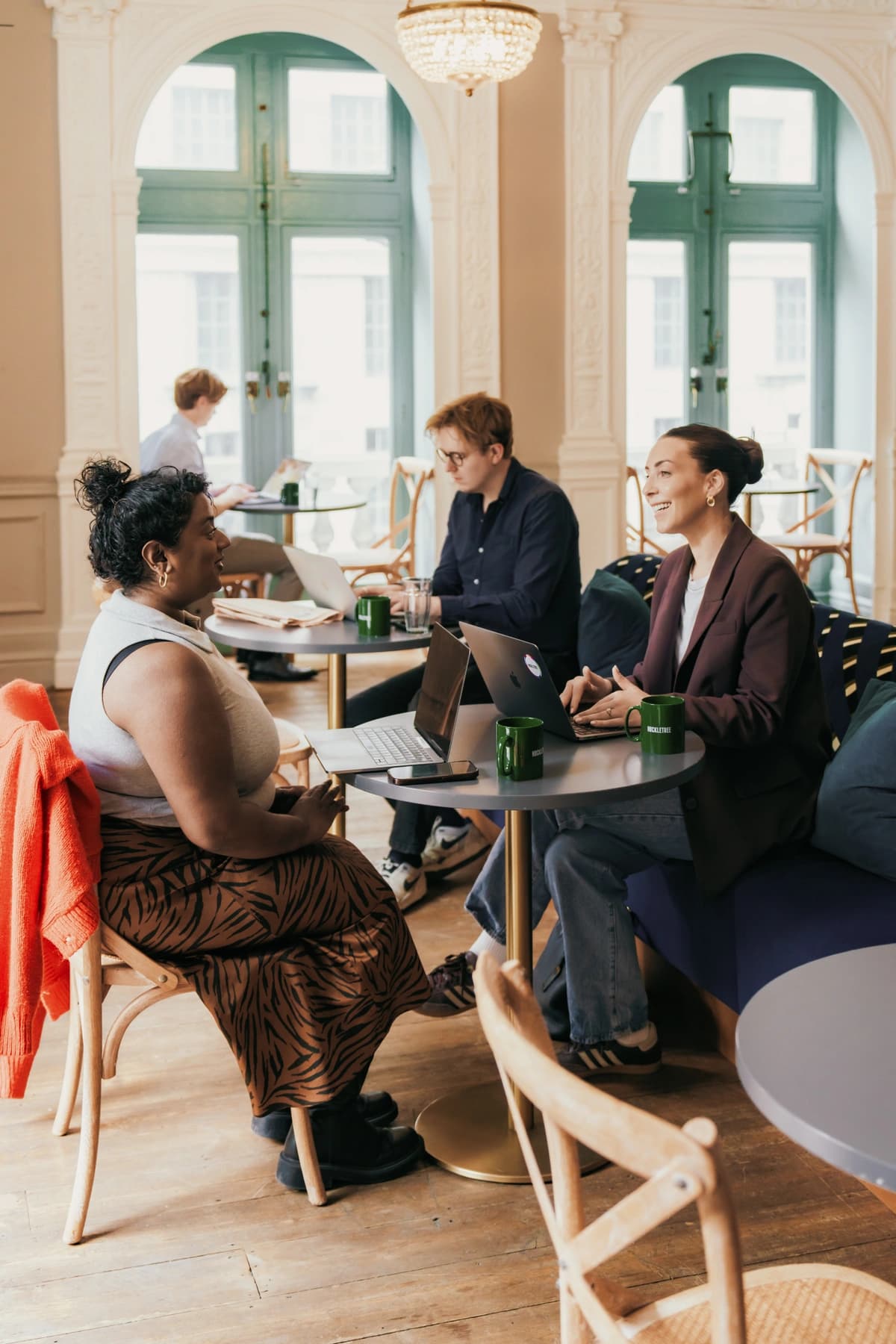 Members of the team working together