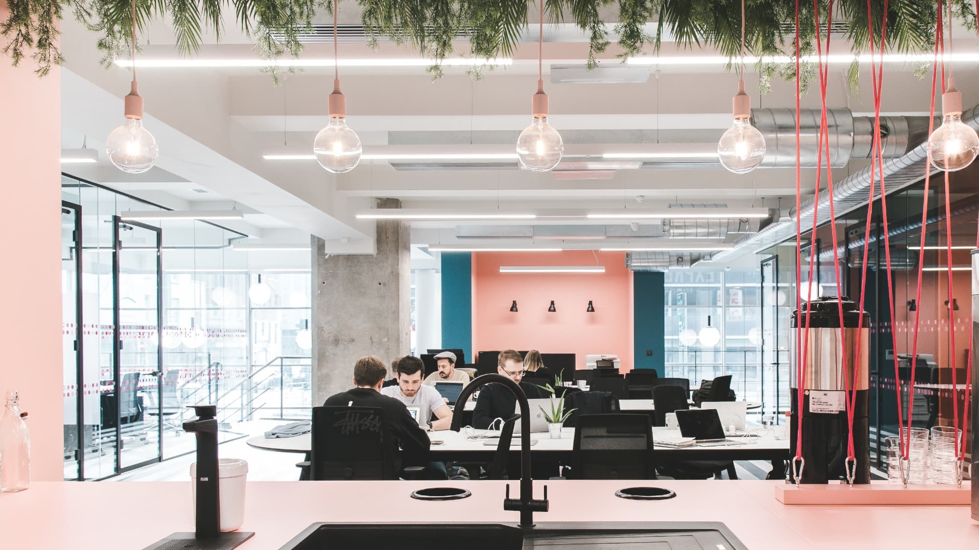 Resident desks at Huckletree Manchester