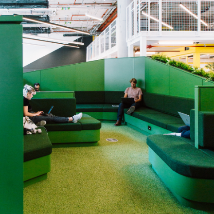 Huckletree_White_City_Breakout_Space_Green_Seating